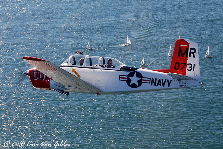 T-34 Mentor over the Pacific Ocean