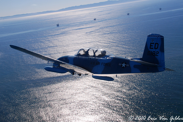 T-34 Mentor over the Pacific Ocean