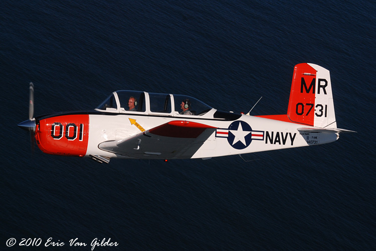 T-34 Mentor over the Pacific Ocean
