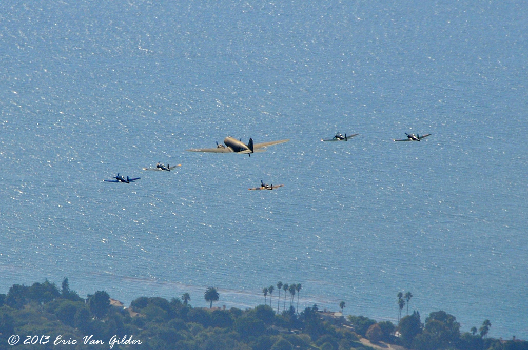 Flight element two clearing the coastline after a
            pass.