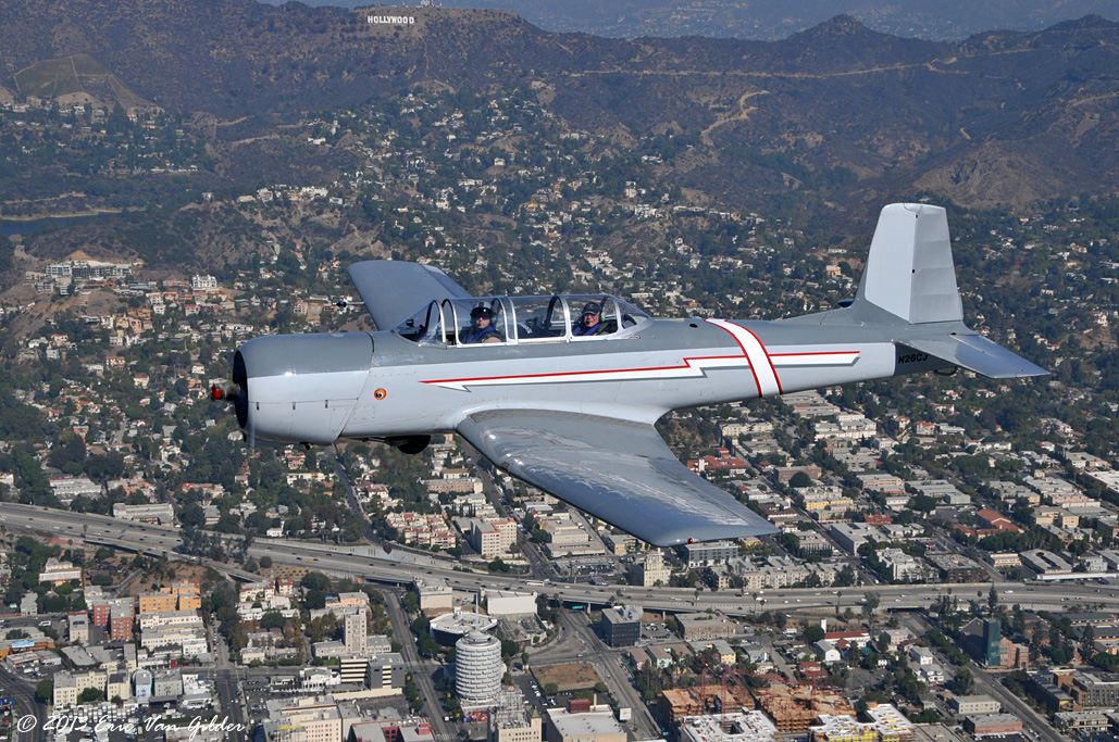 Gil Lipaz flying past the Hollywood sign.