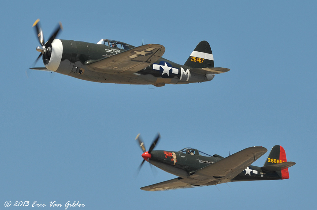 P-47 Thunderbolt with a P-63 King Cobra