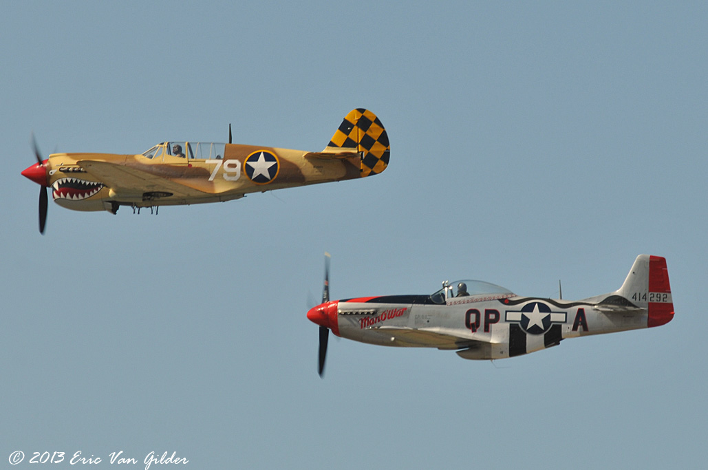 P-40 Warhawk with a P-51 Mustang