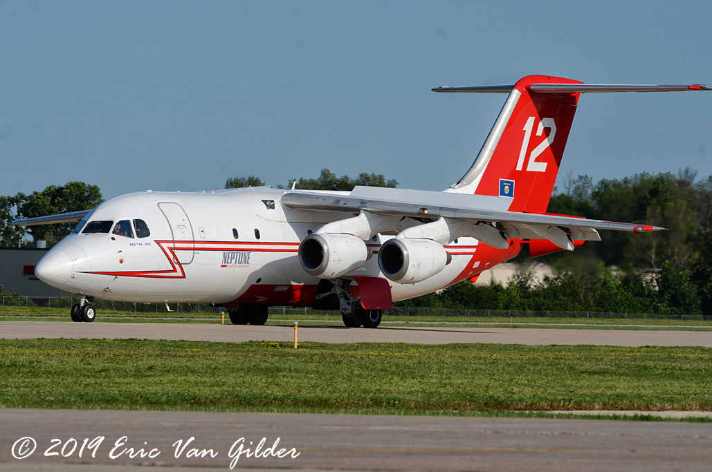 BAE 146 tanker with Neptune
            Aviation Services for aerial firefighting.