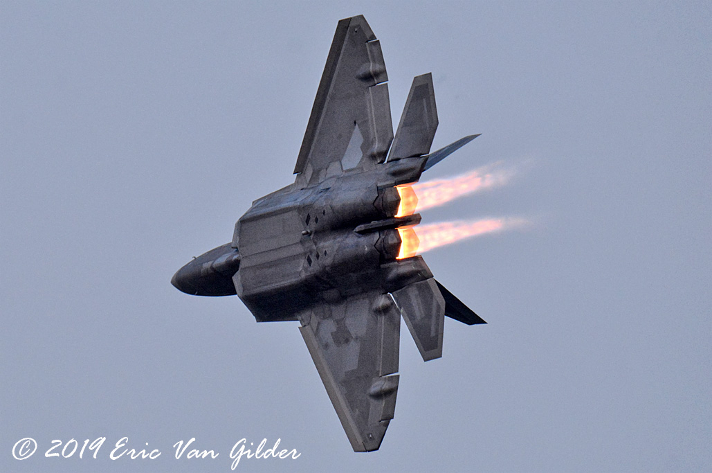 F-22 Raptor with
        afterburner