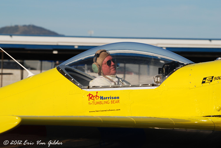 Rob Harrison, the Tumbling Bear in his Zlin 50LS