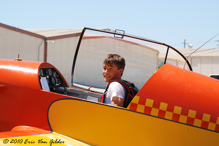 Sam Mason in his RF4D powered Glider
