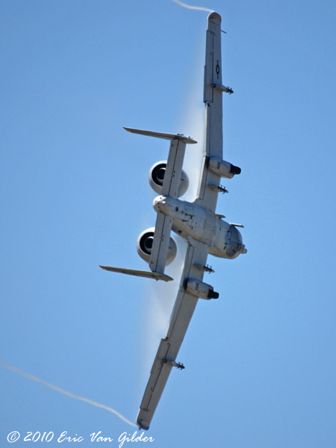 A-10 Thunderbolt II producing vapor