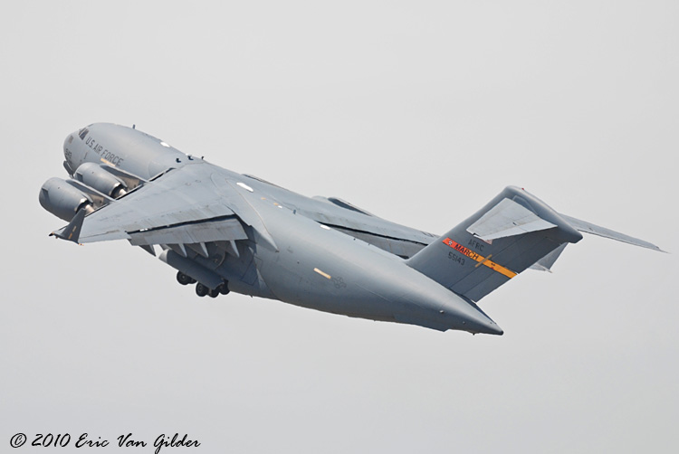 C-17 climbing after takeoff