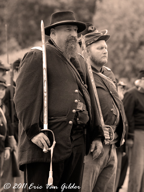 Union officers preparing for inspection