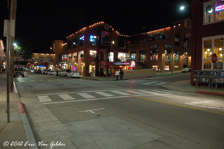 Cannery Row at night.