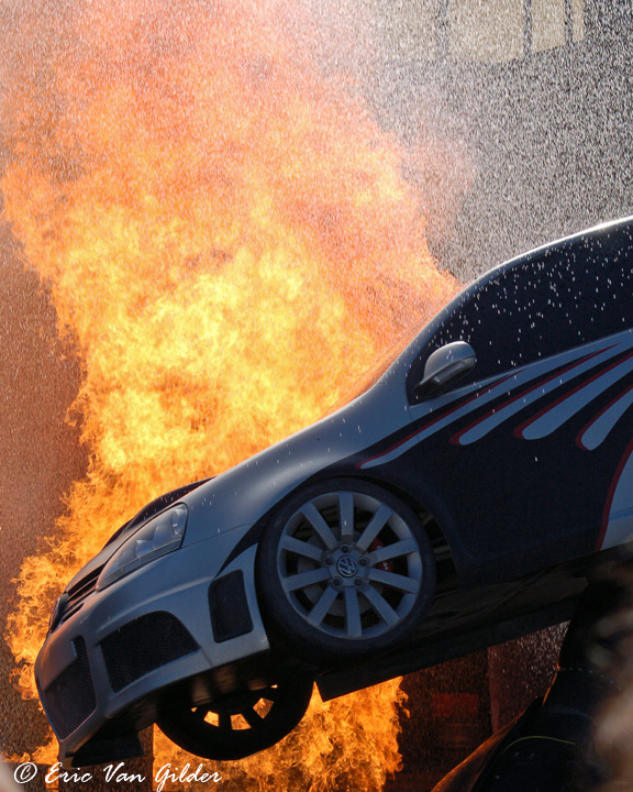explosion and car