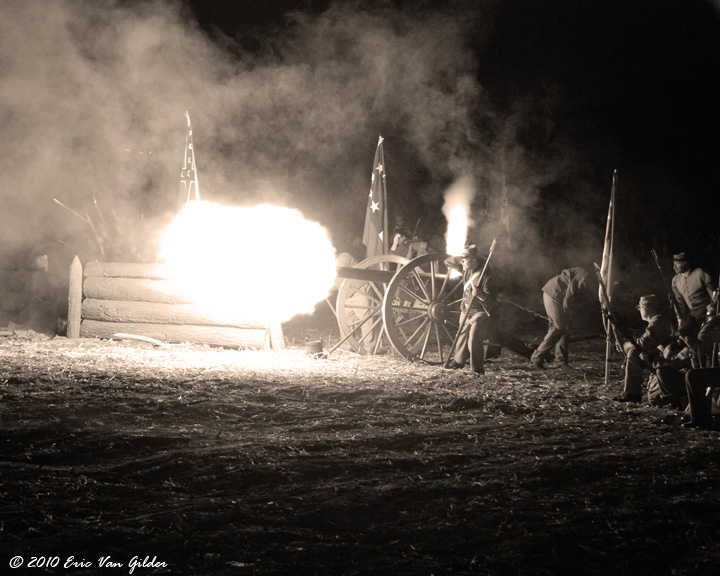 Cannon fire- sepia