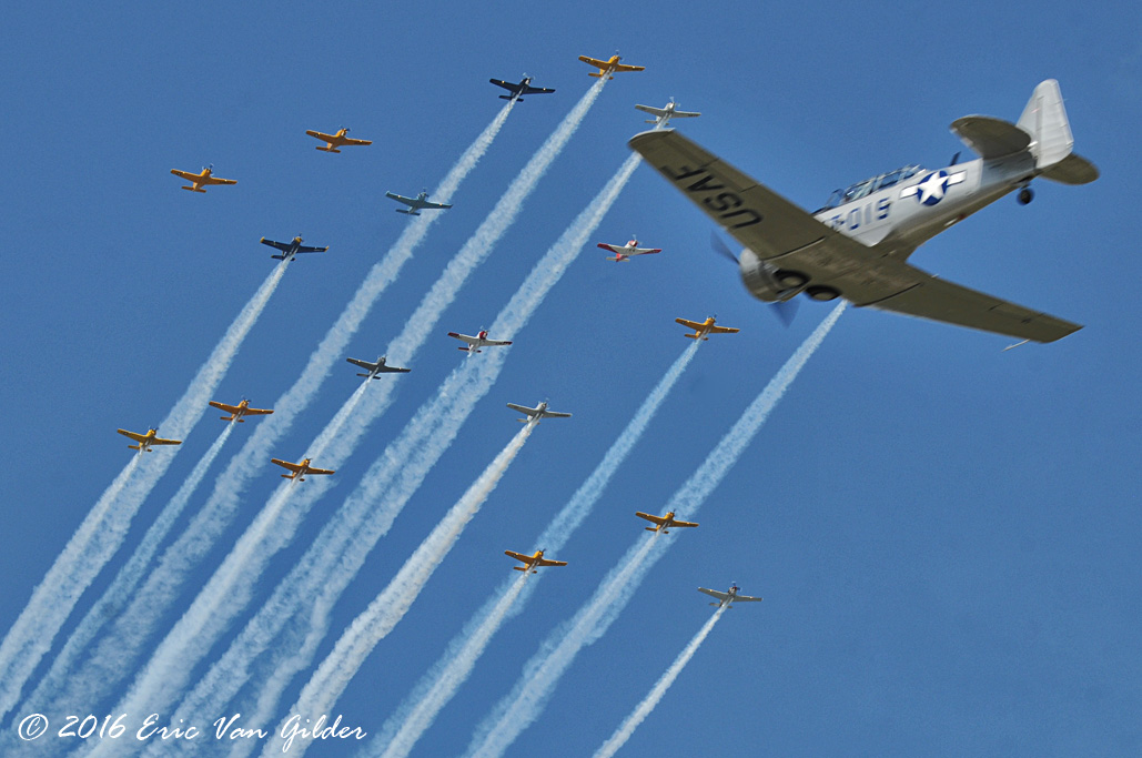 T-6 with T-34s above