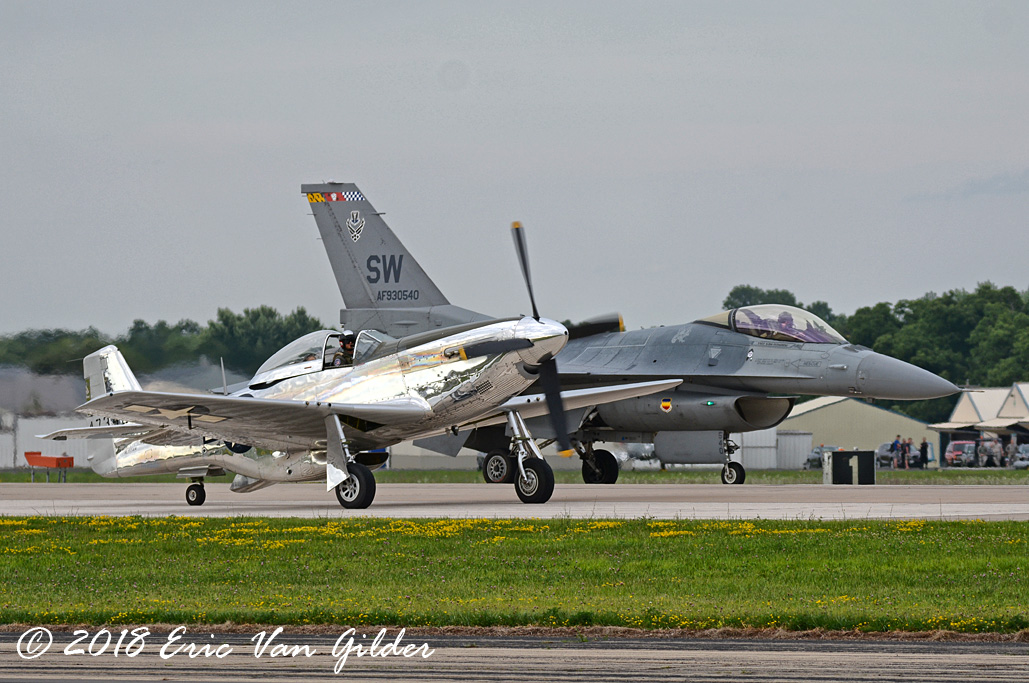 P-51 Musstang with an
        F-16