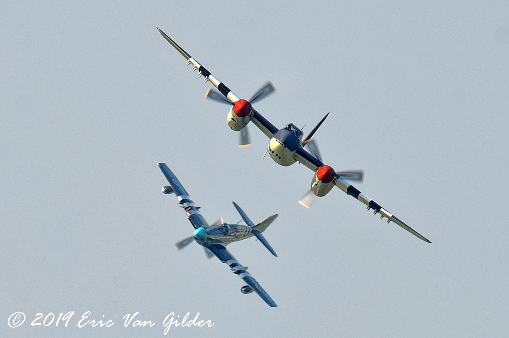 DeHavilland Mosquito
            followed by a Fairey Firefly
